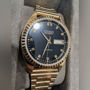 Citizen 4-281080 KT Automatic Watch GN-4W-S Gold Face 21 Jewel VINTAGE NOS 36mm